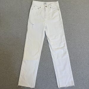 Pistola Jeans Womens White Charlie High Rise Classic Straight Ankle Strech Sz 24